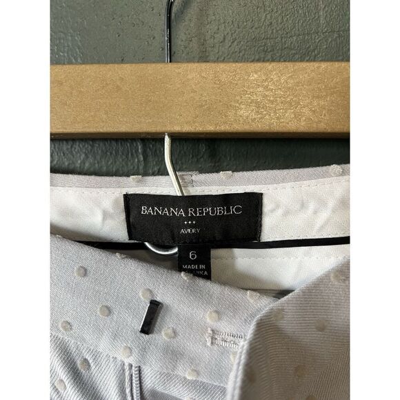 Banana Republic Womens Avery Fit Gray Polka Dot Dress Pants Size 6 x 25 - Picture 3 of 3